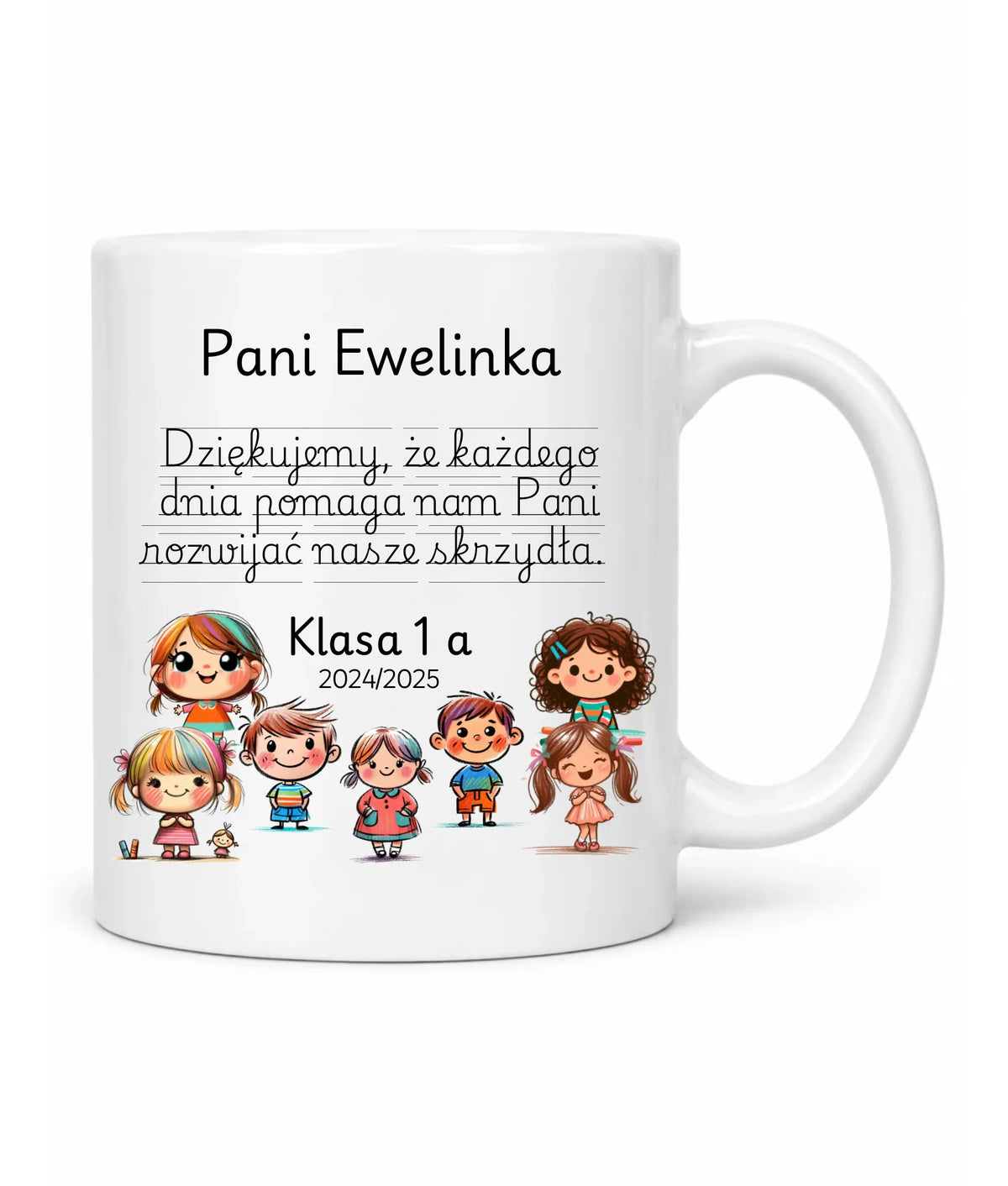 Kubek dla nauczycielki z imieniem i klasą Dziękujemy N09