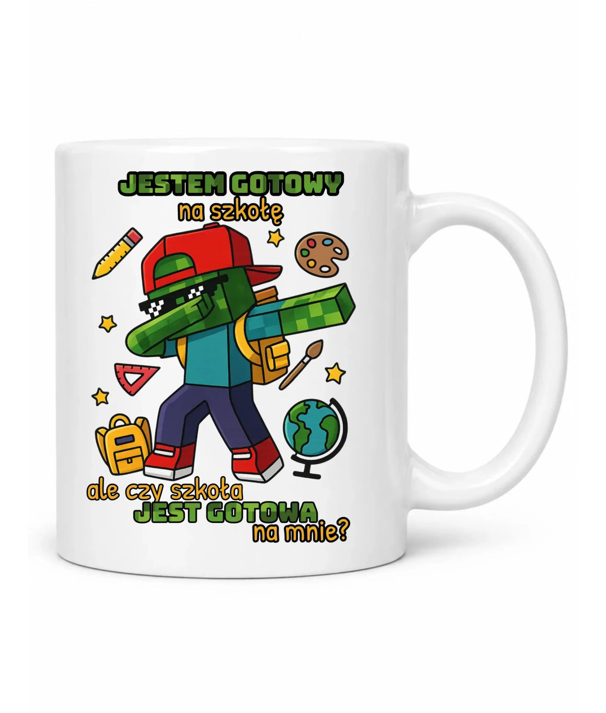Kubek inspirowany Minecraft'em Jestem gotowy na szkołę SZ05