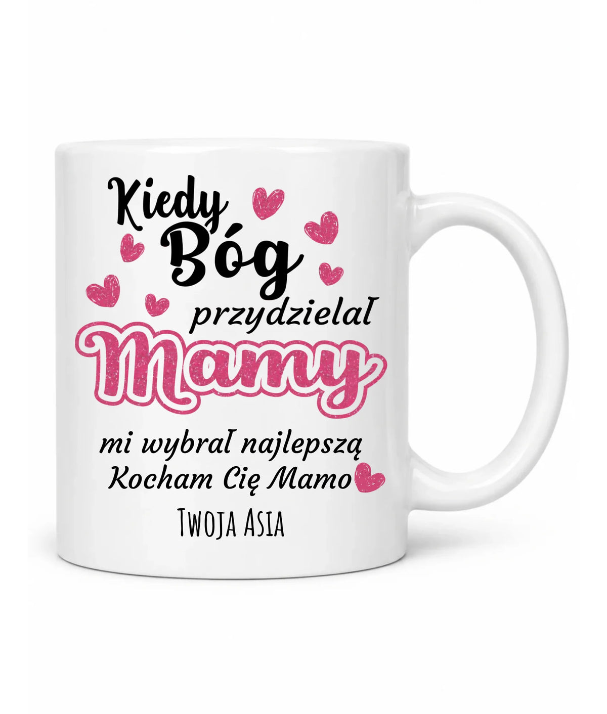 Kubek dla mamy - Kiedy Bóg przydzielał mamy - personalizowany DM01
