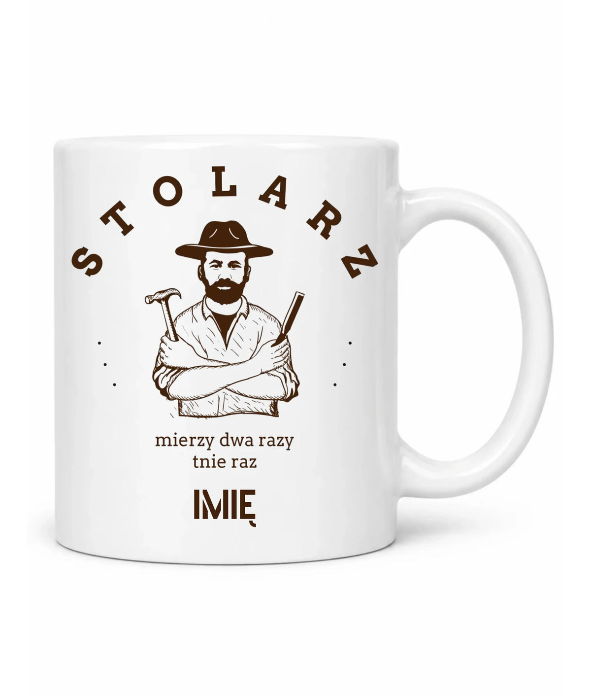 Kubek dla stolarza - Mierzy dwa razy tnie raz - personalizowany ZS02