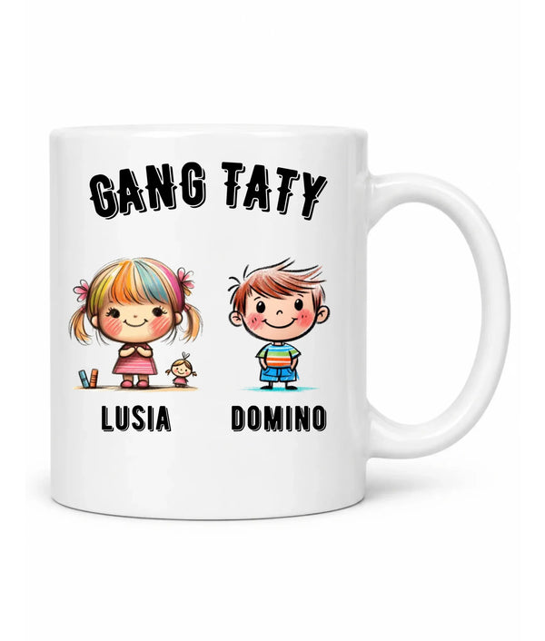Kubek dla taty z imionami dzieci - Gang taty - personalizowany DT09