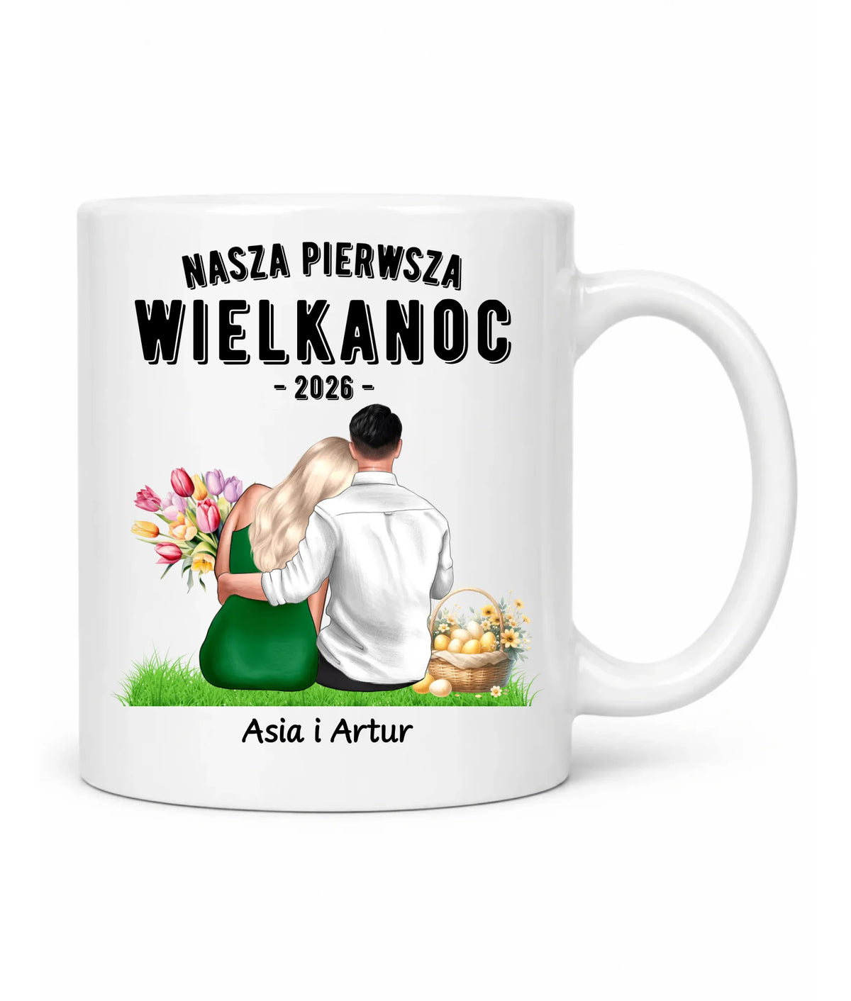 Kubek wielkanocny dla par - Nasza pierwsza Wielkanoc - personalizowany WN16