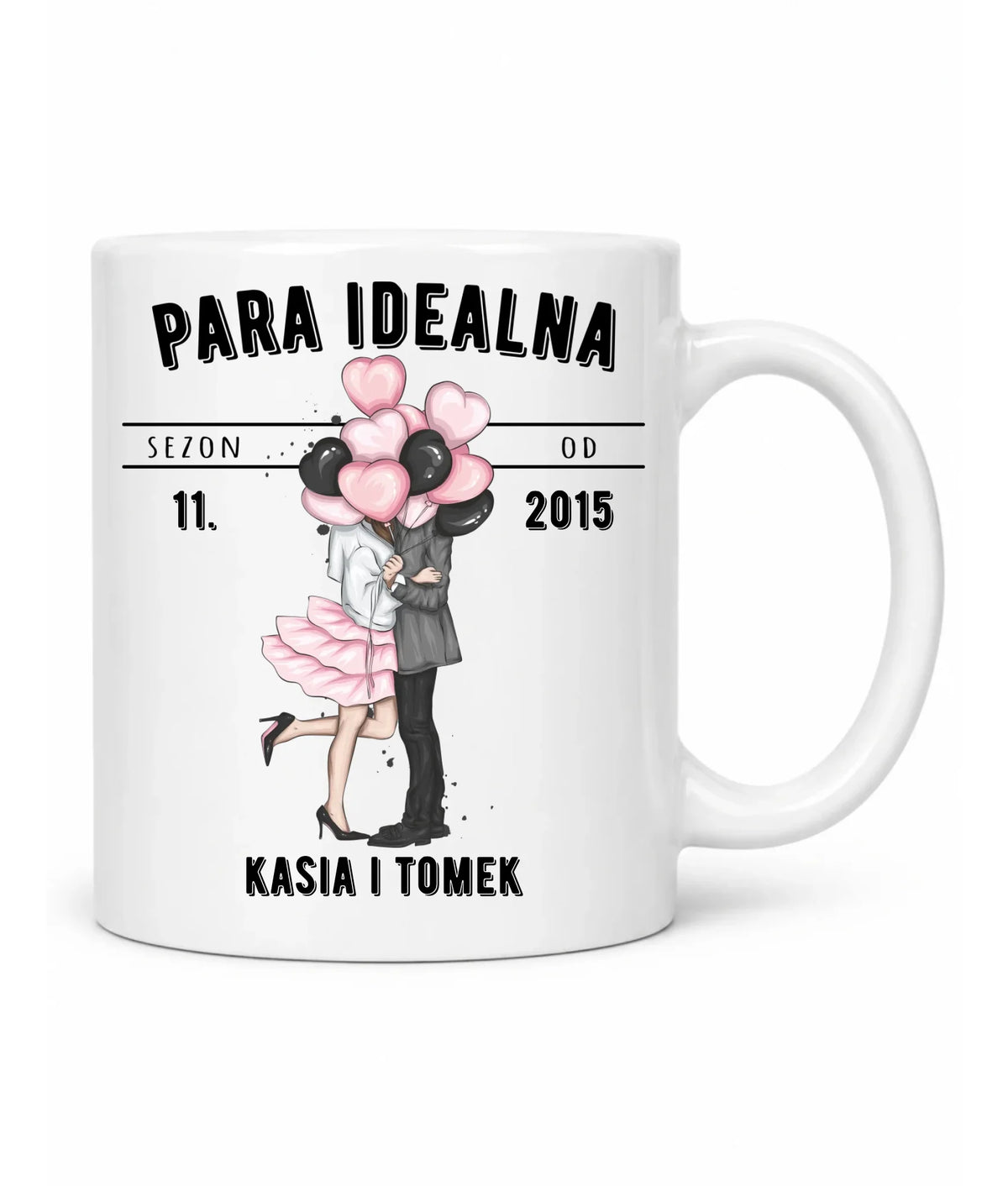 Kubek dla par na rocznicę - Para idealna - personalizowany W11