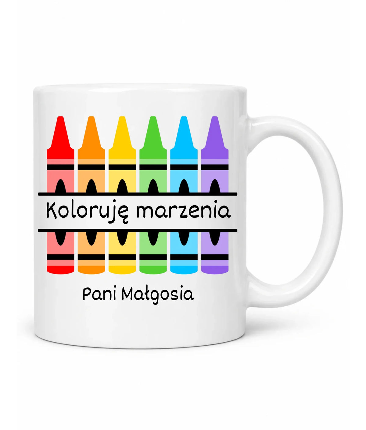 Kubek z imieniem dla nauczycielki koloruję marzenia N69