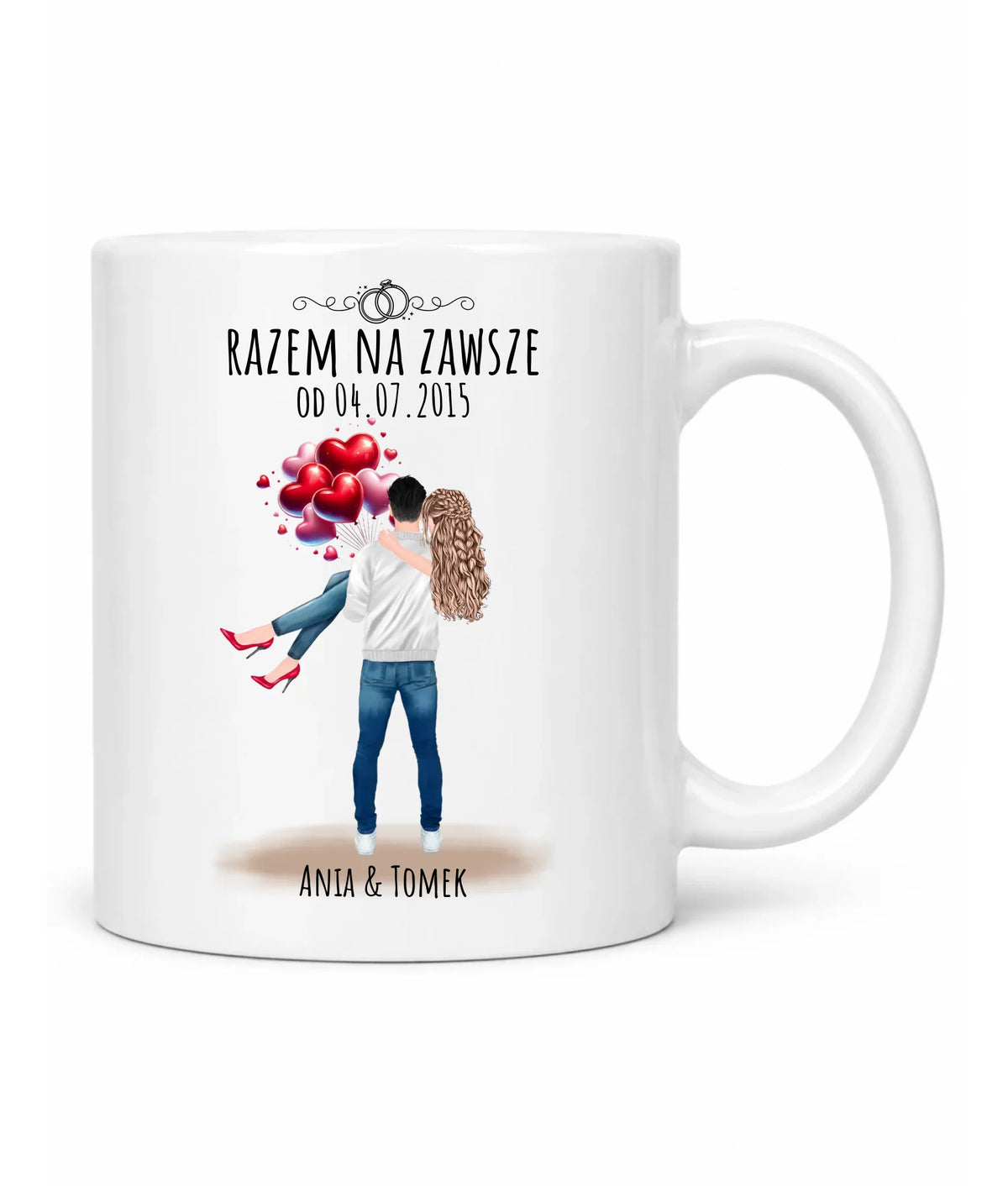 Kubek dla par na rocznicę - Razem na zawsze - personalizowany W14