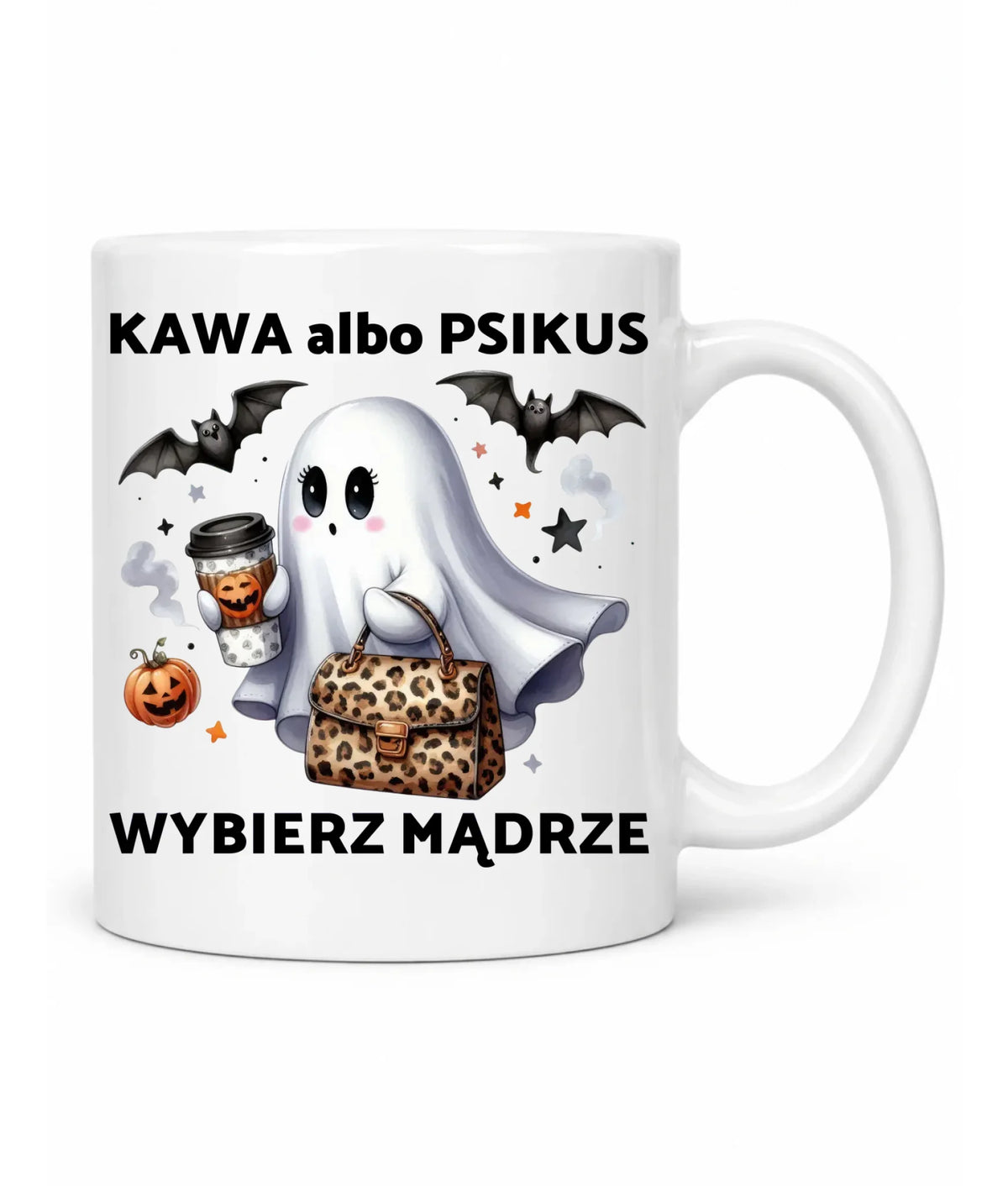 Kubek halloweenowy - Duch - Kawa albo psikus HL07
