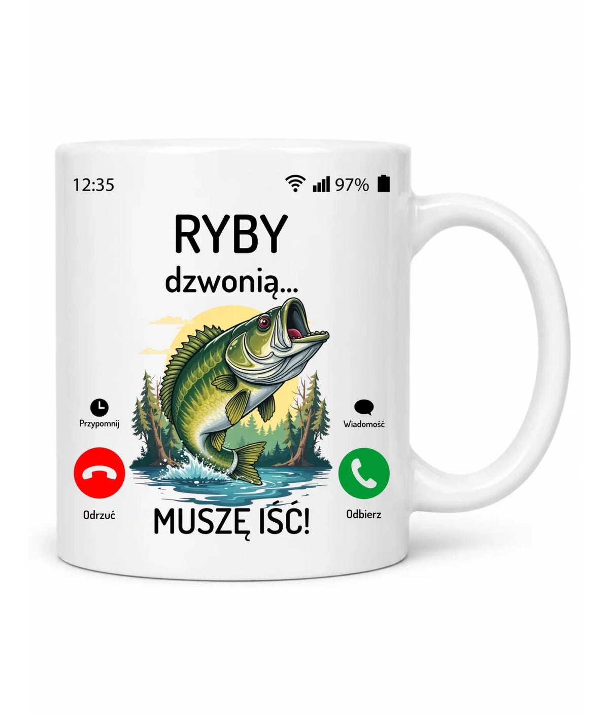 Kubek dla dziadka wędkarza - Ryby dzwonią muszę iść D37