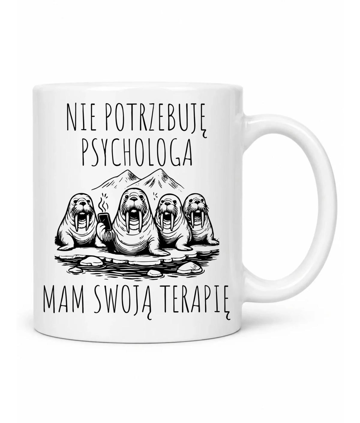 Kubek - prezent dla morsa - Nie potrzebuję psychologa HM14
