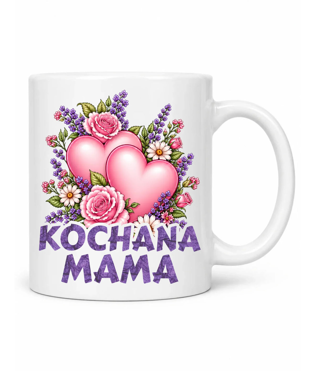 Kubek dla mamy - Kochana Mama bukiet z sercem DM46
