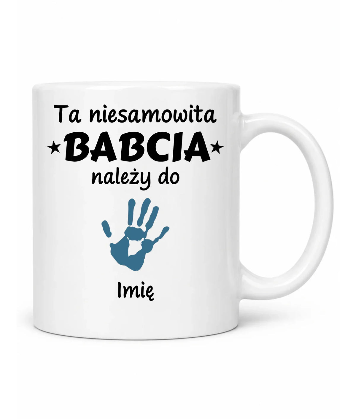 Kubek dla babci – Babcia należy do wnuków 1–6 imion – personalizowany B33