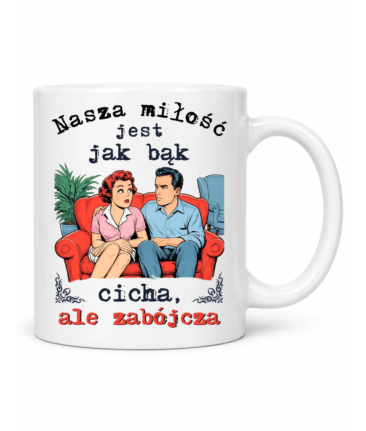 Kubek dla par - Nasza miłość jest jak bąk W70