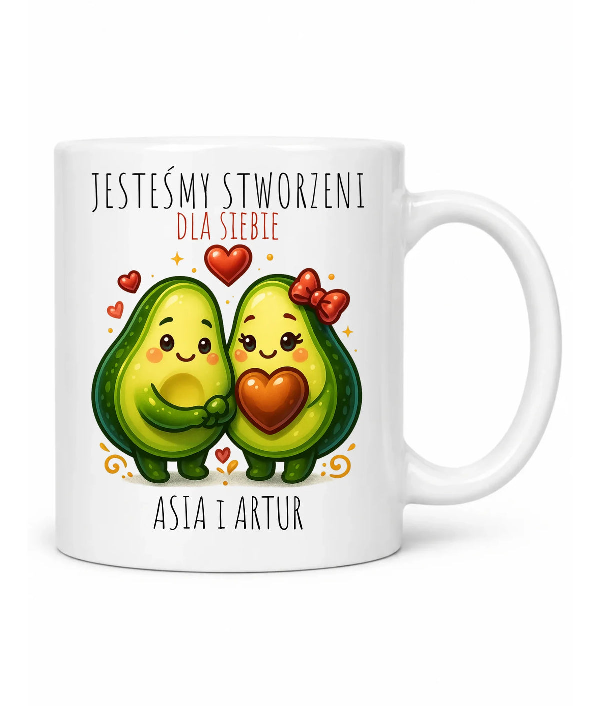 Kubek dla par - Awokado Stworzeni dla siebie - personalizowany W91