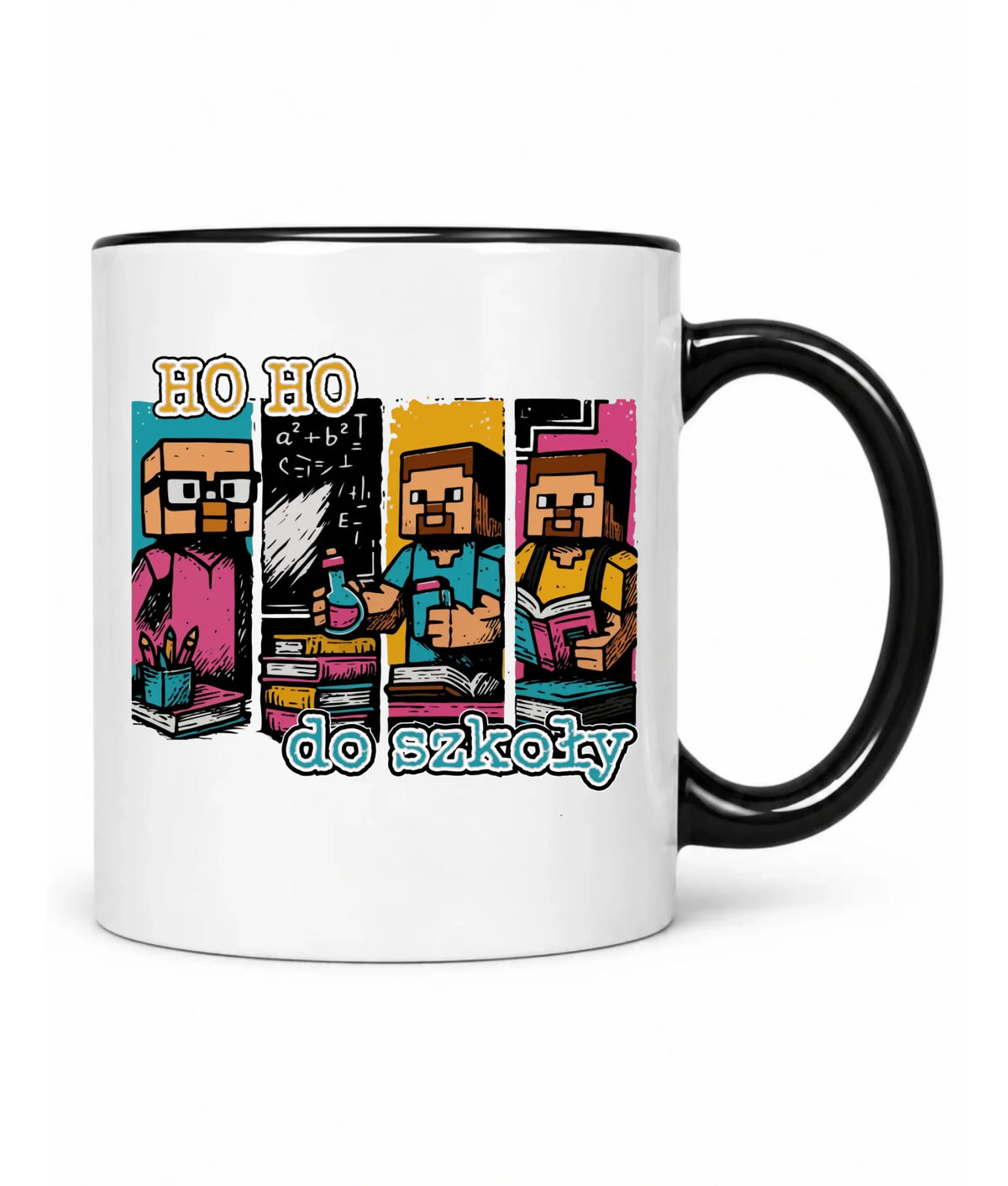 Kubek w stylu Minecraft Ho ho do szkoły SZ03