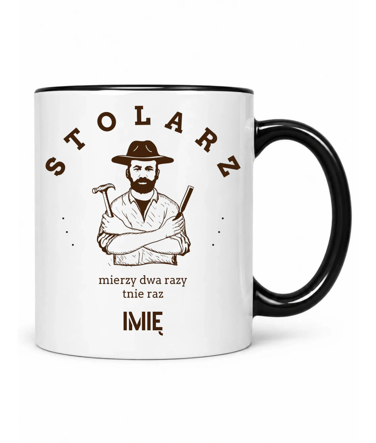 Kubek dla stolarza - Mierzy dwa razy tnie raz - personalizowany ZS02