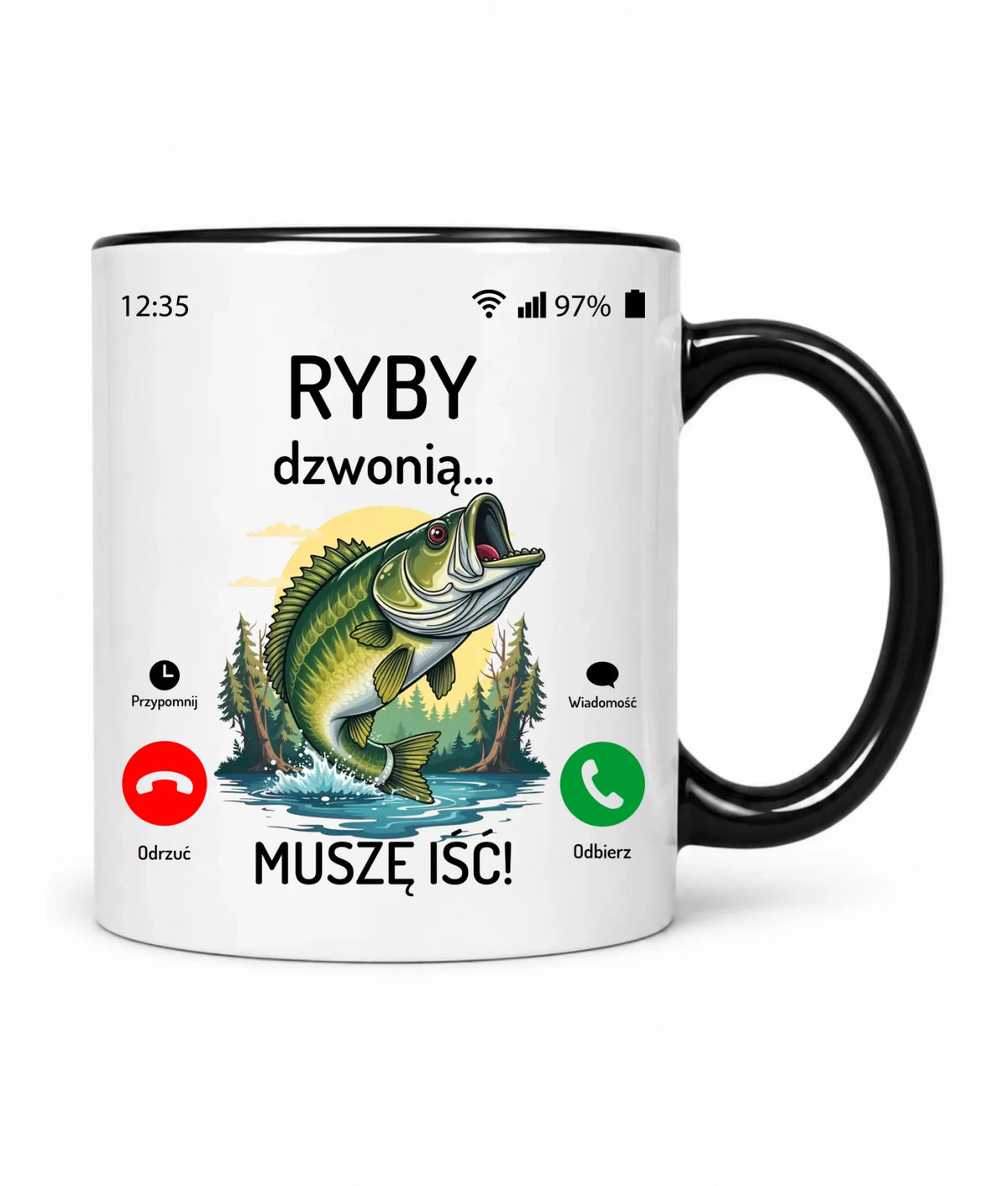 Kubek dla dziadka wędkarza - Ryby dzwonią muszę iść D37