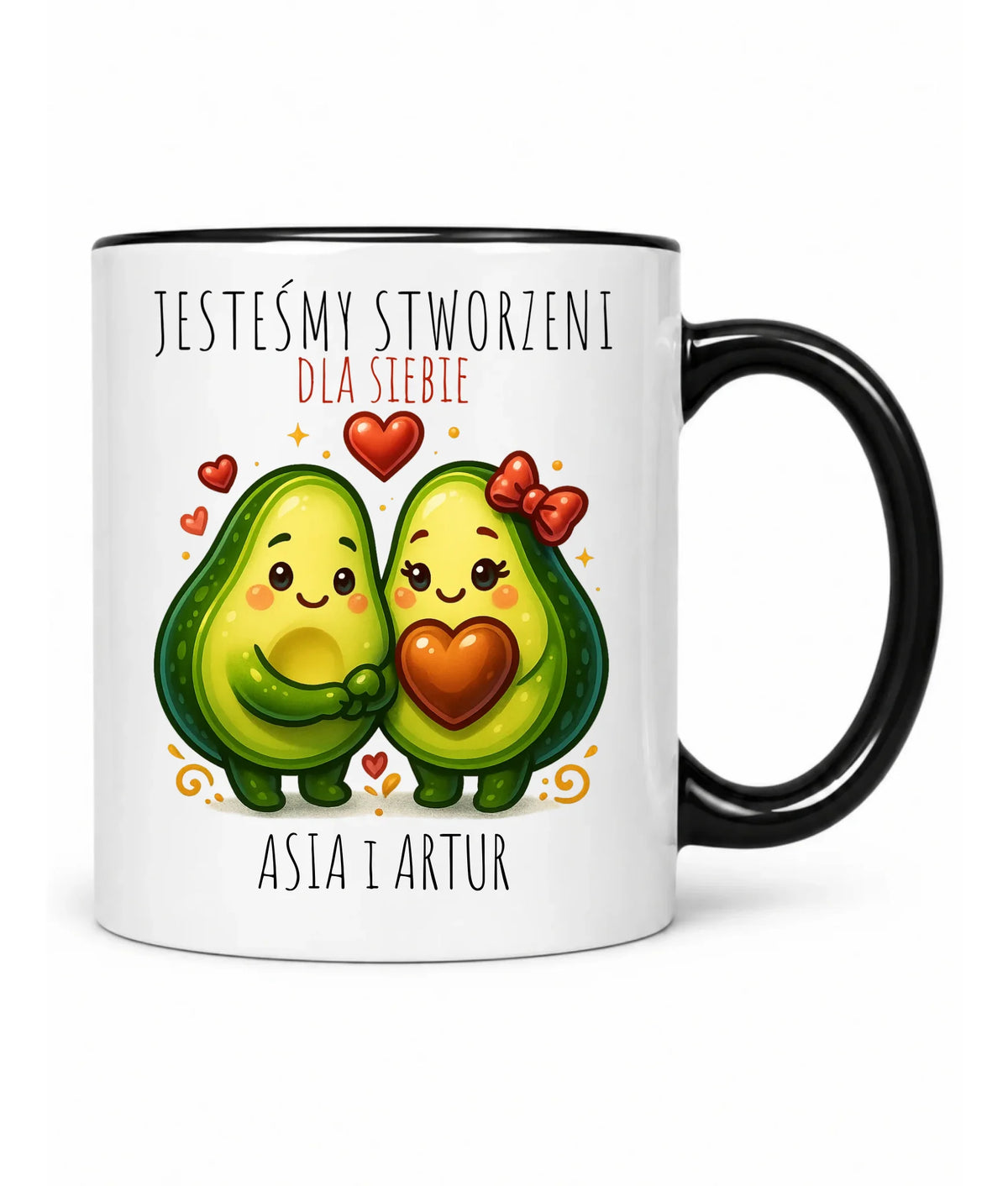 Kubek dla par - Awokado Stworzeni dla siebie - personalizowany W91