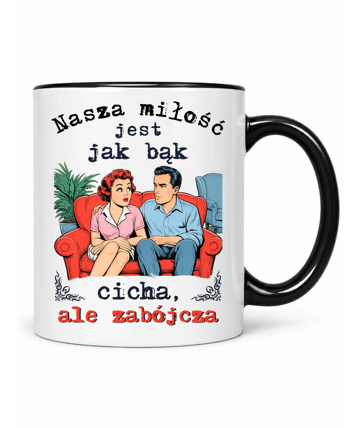 Kubek dla par - Nasza miłość jest jak bąk W70