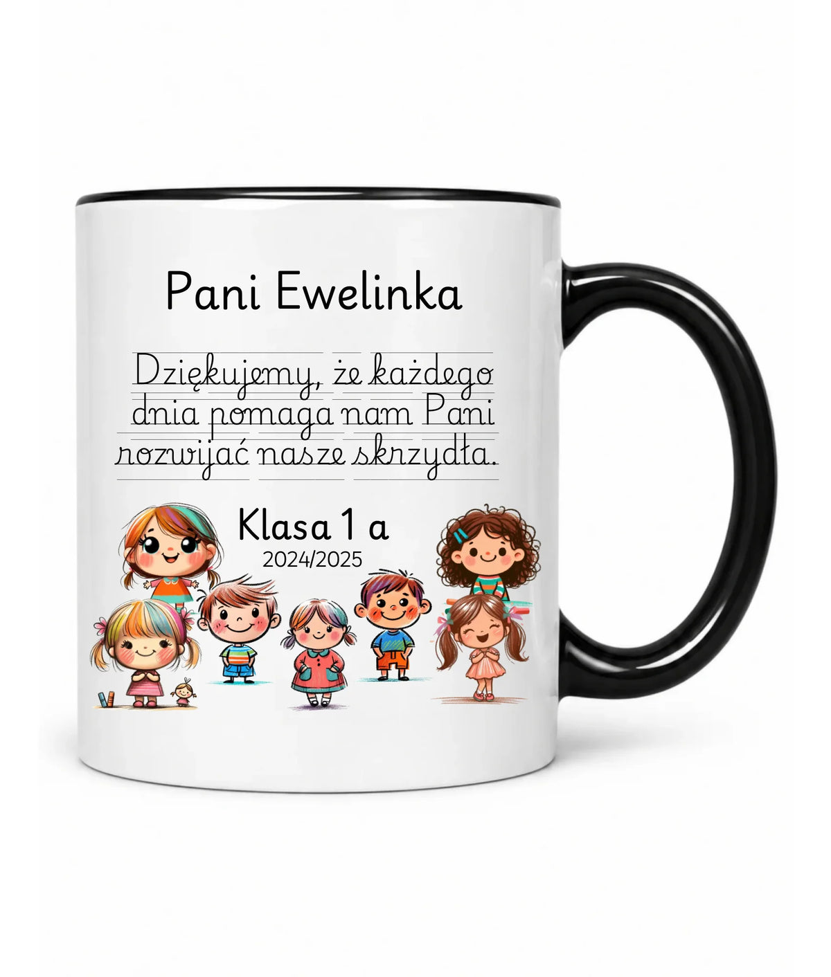 Kubek dla nauczycielki z imieniem i klasą Dziękujemy N09