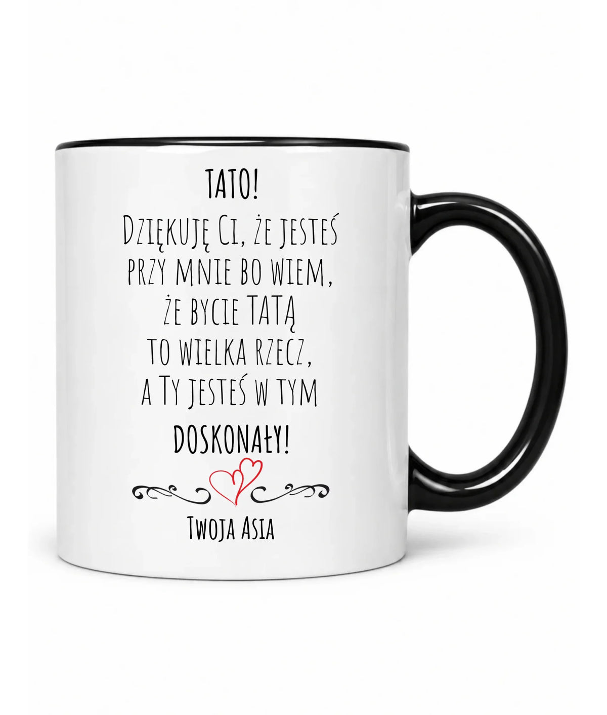 Kubek dla taty z podziękowaniem - Tato jesteś doskonały - personalizowany DT19
