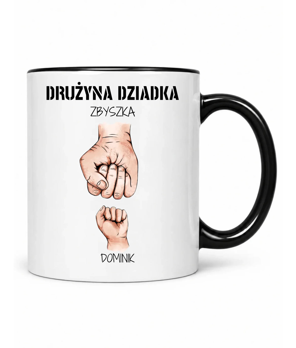 Kubek dla dziadka - Drużyna dziadka 1-6 imion wnuków - personalizowany D07