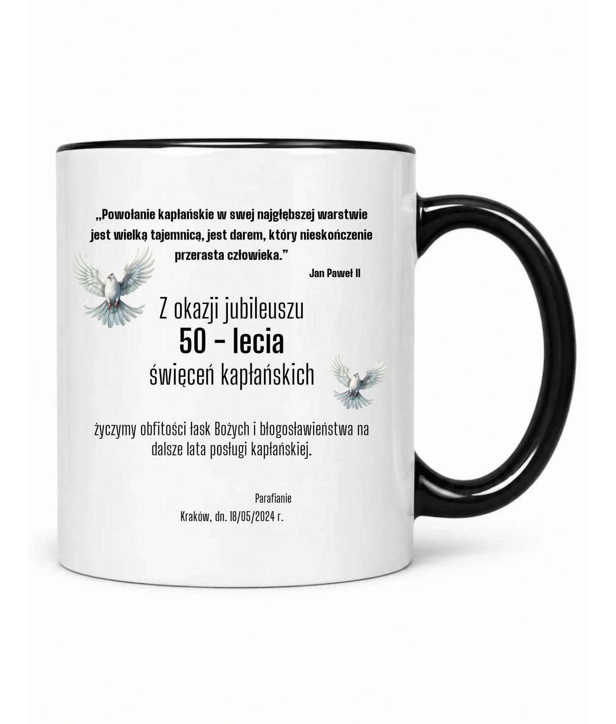 Kubek - Prezent dla księdza na jubileusz kapłaństwa - personalizowany DU04
