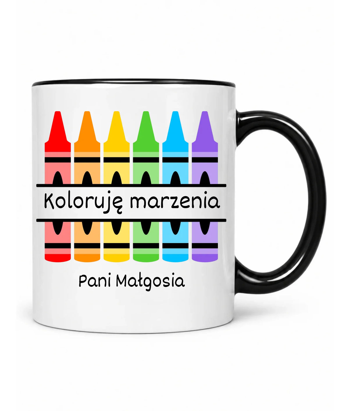 Kubek z imieniem dla nauczycielki koloruję marzenia N69
