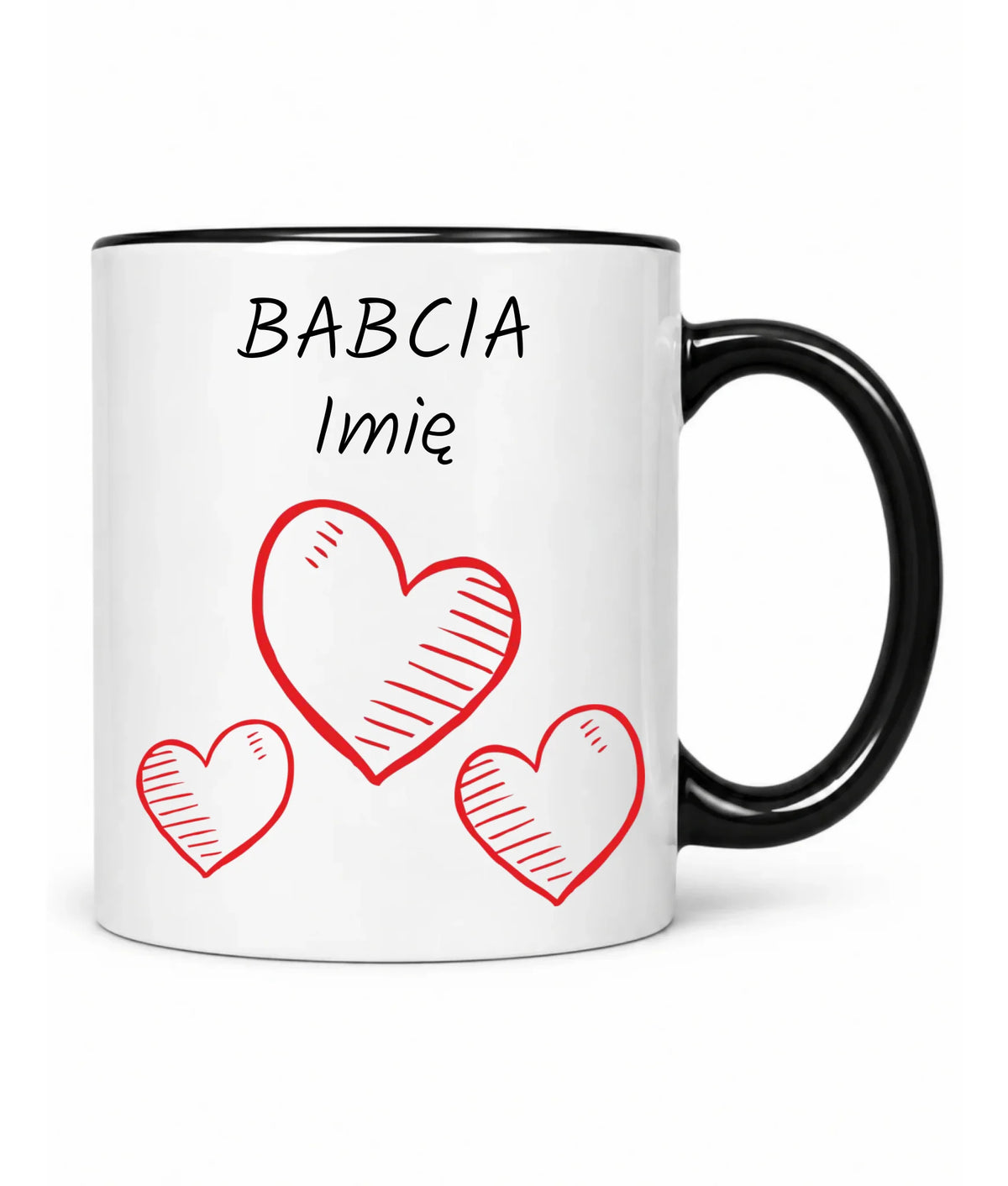 Kubek dla babci - Serca - personalizowany B01
