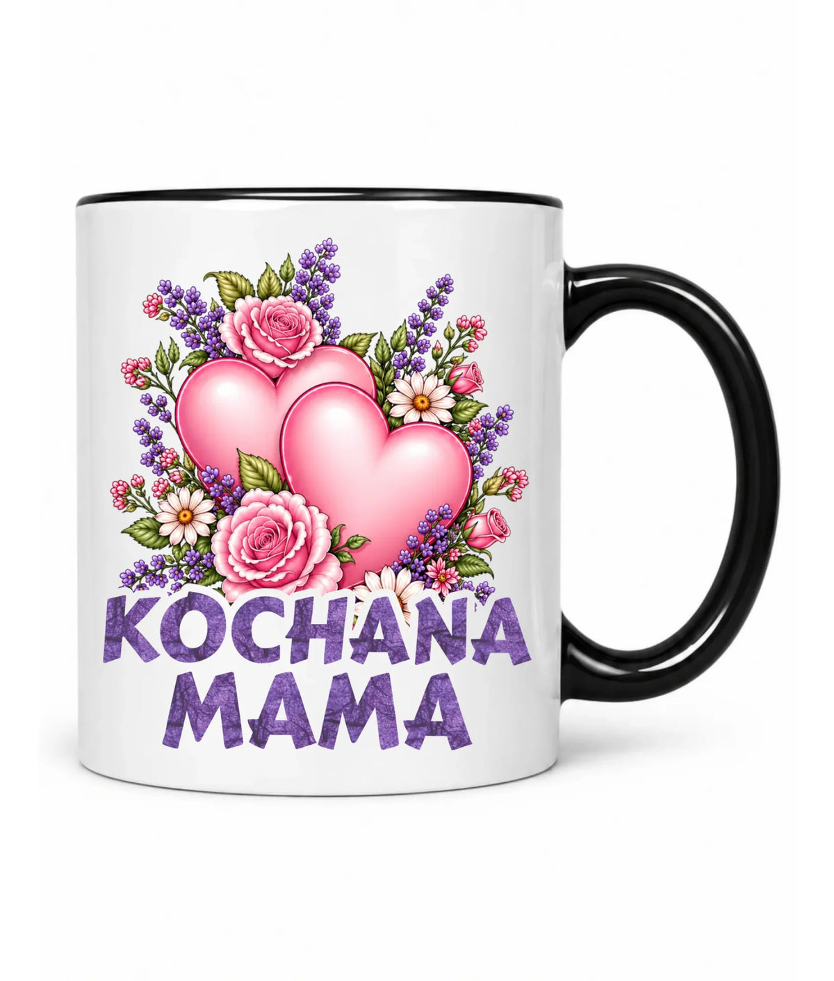 Kubek dla mamy - Kochana Mama bukiet z sercem DM46