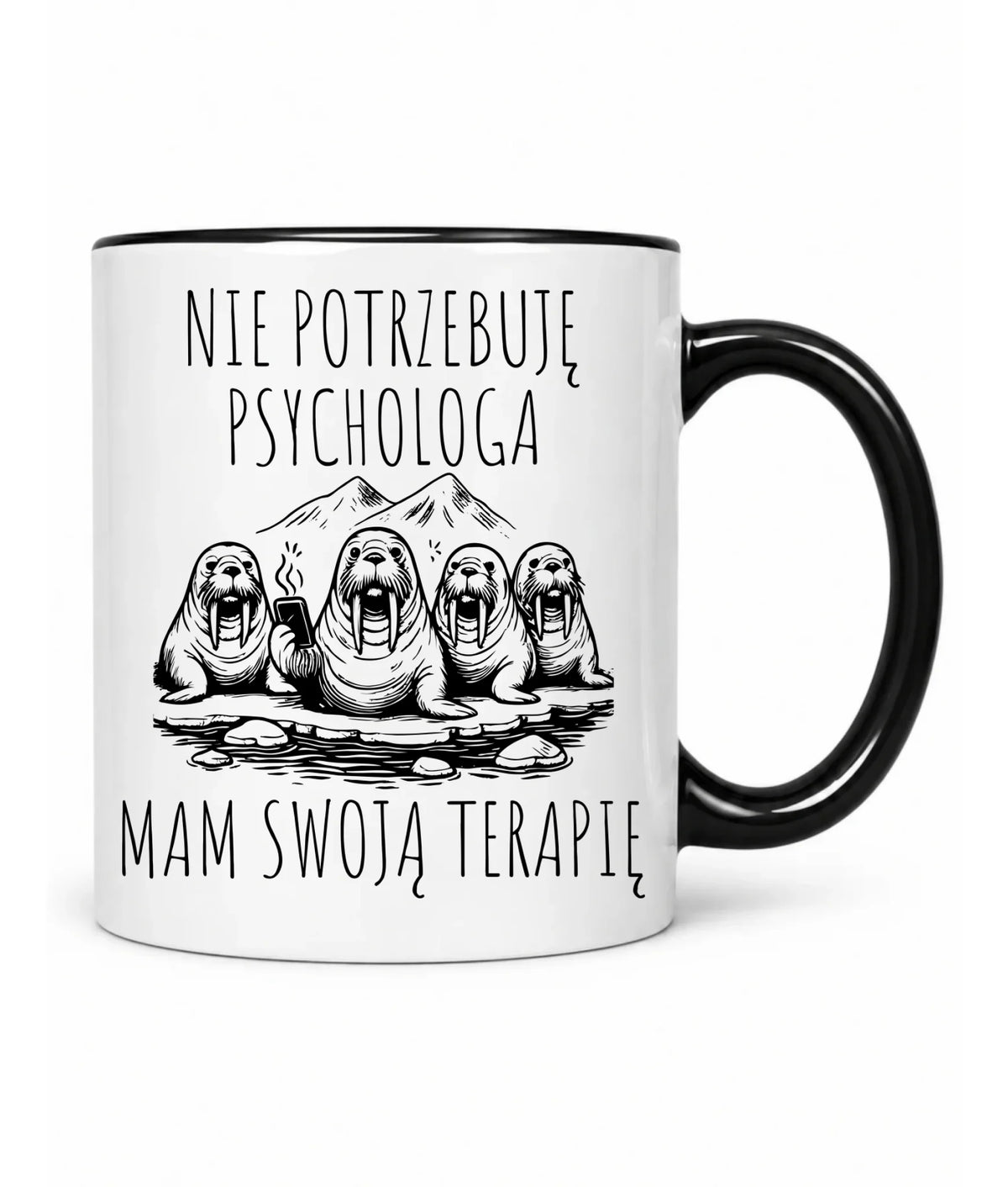 Kubek - prezent dla morsa - Nie potrzebuję psychologa HM14