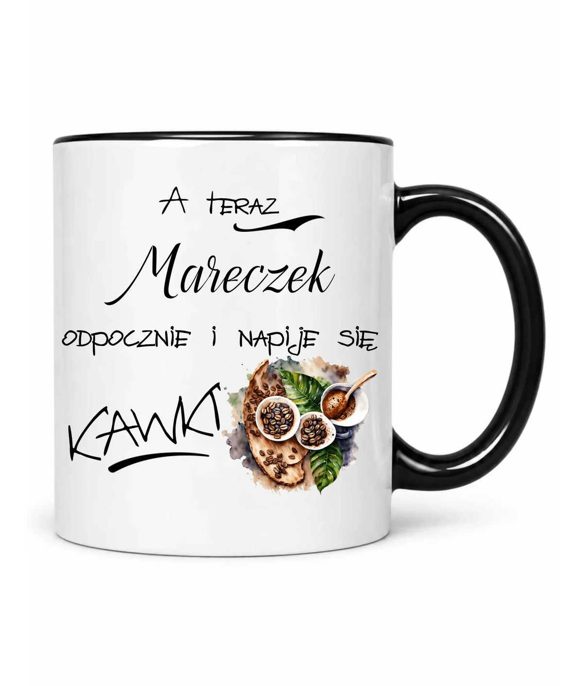 Kubek - Odpocznie i napije się kawki prezent dla kawosza - personalizowany DCH04