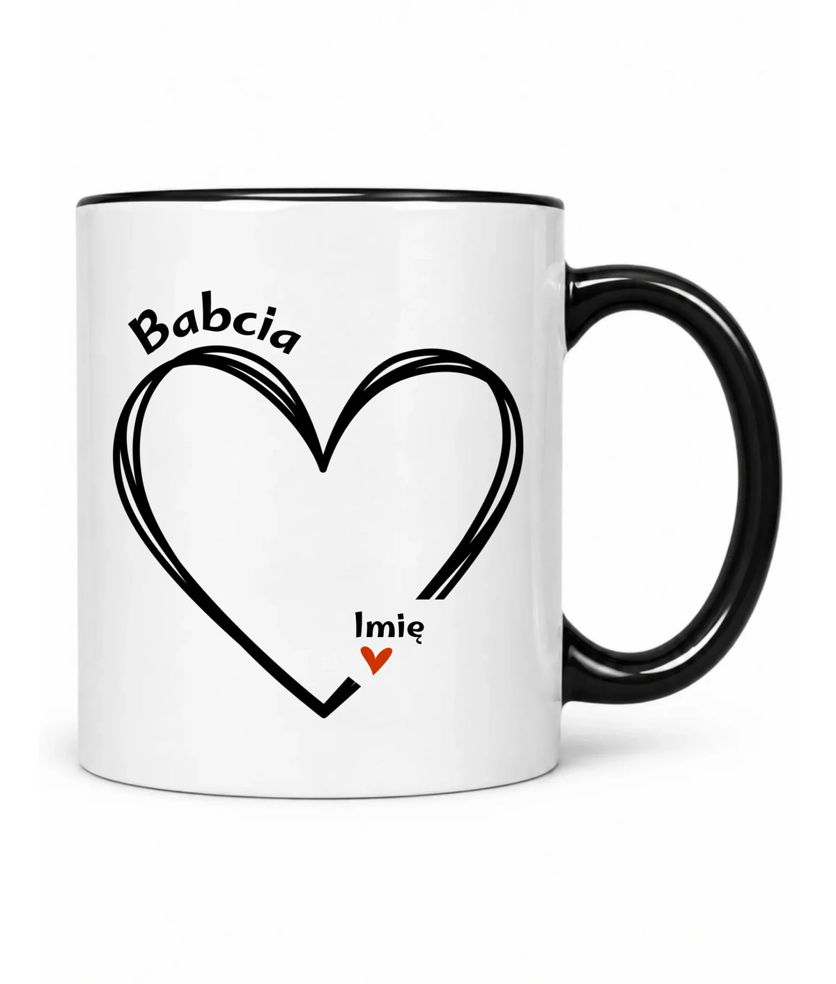 Kubek dla babci - Serce z imionami wnuków 1-7 - personalizowany B26