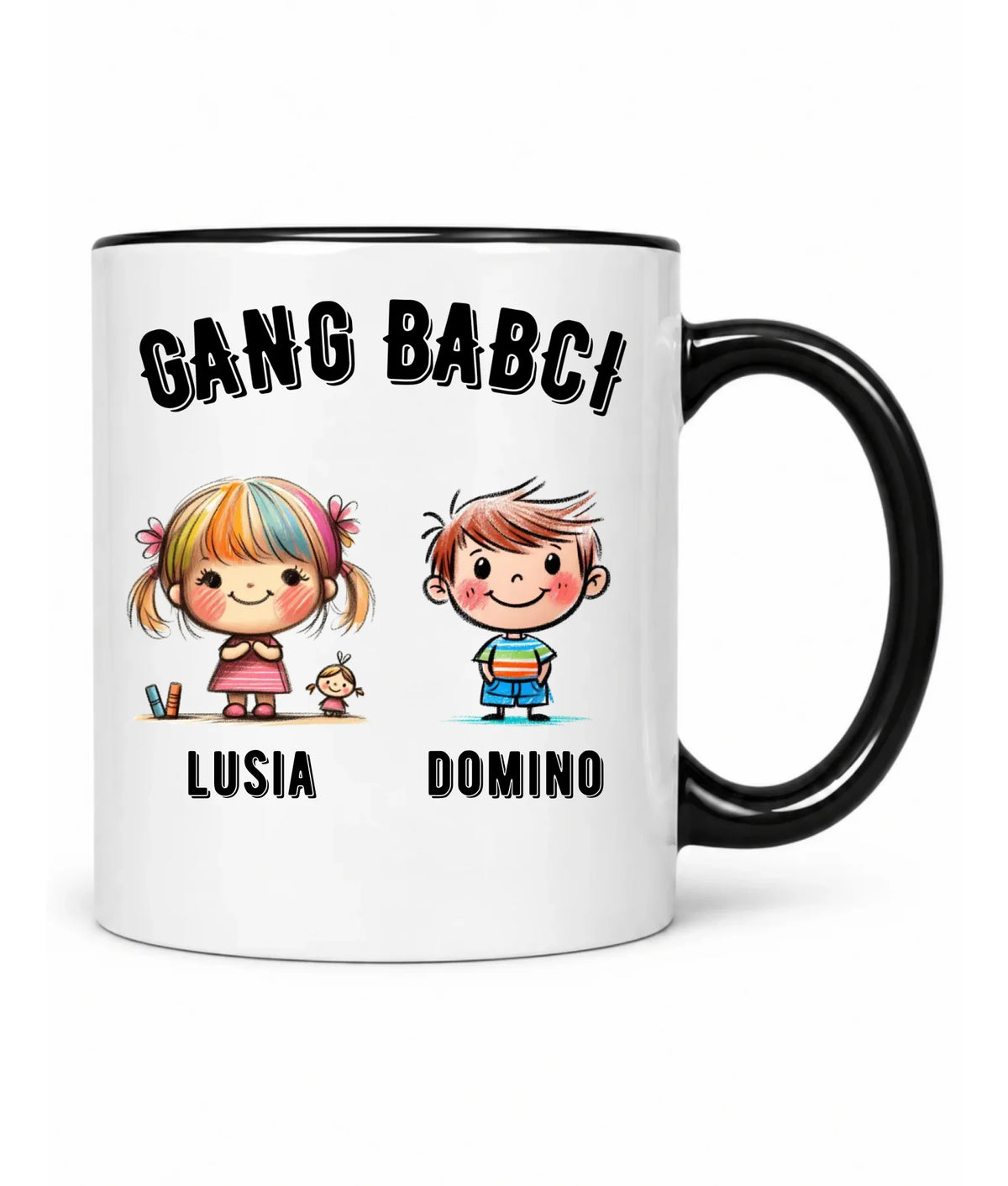 Kubek dla babci - Gang Babci imiona wnuków 2-6 - personalizowany B18