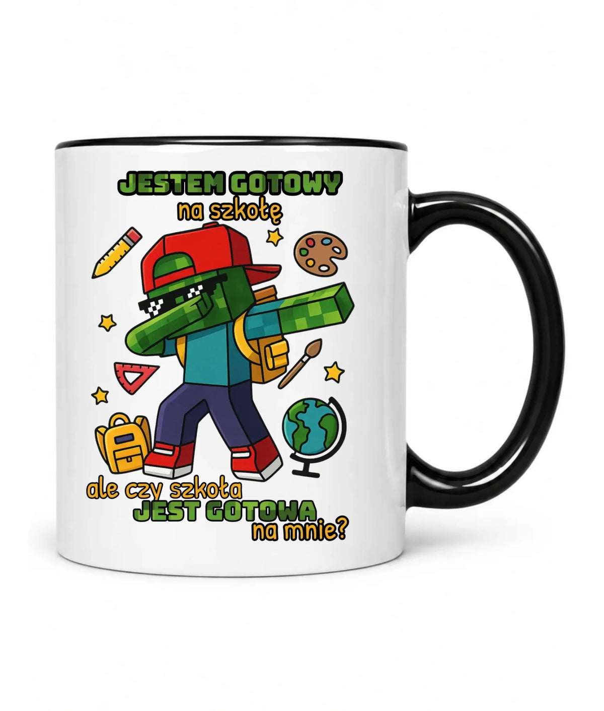 Kubek inspirowany Minecraft'em Jestem gotowy na szkołę SZ05