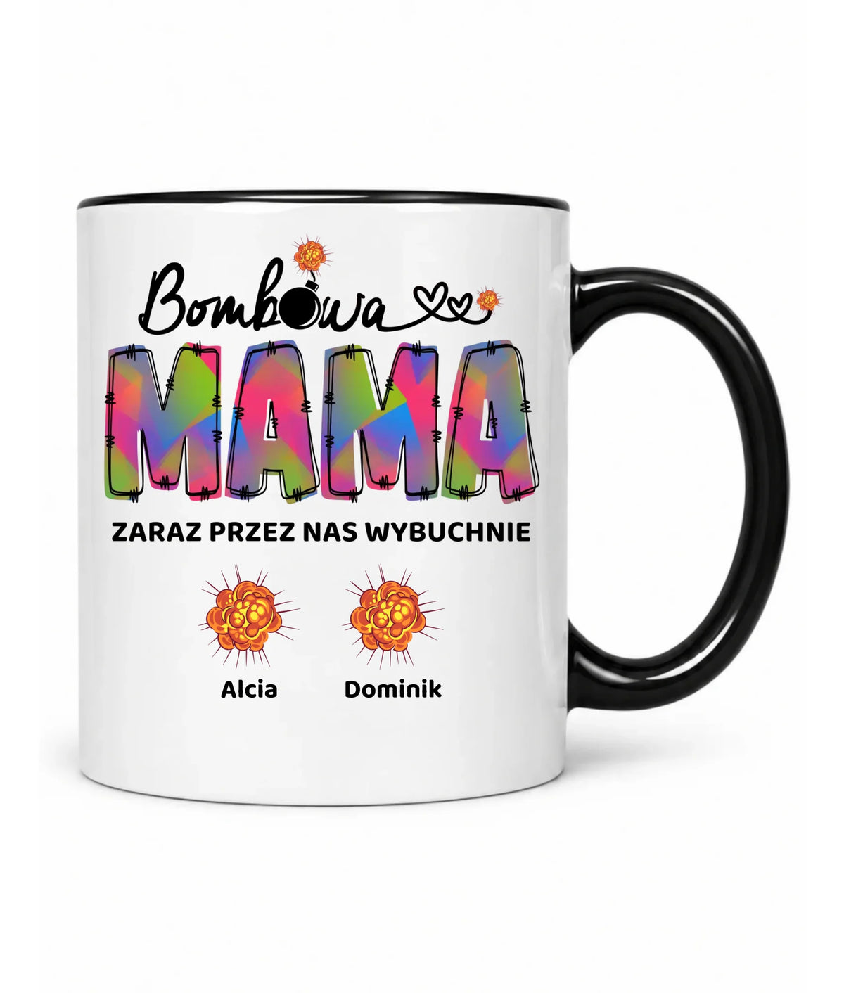 Kubek dla mamy z imionami dzieci - Bombowa mama - personalizowany DM53