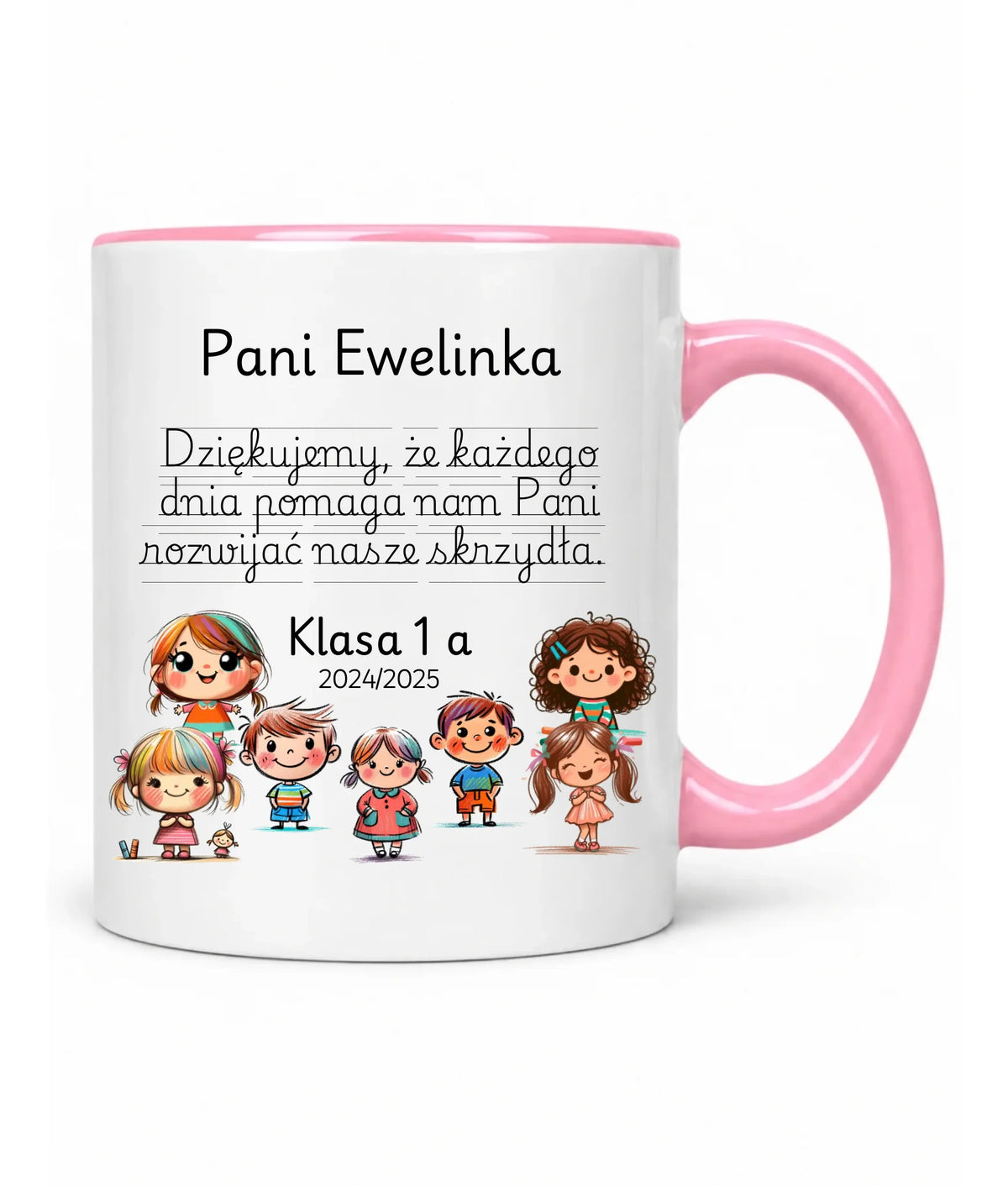 Kubek dla nauczycielki z imieniem i klasą Dziękujemy N09