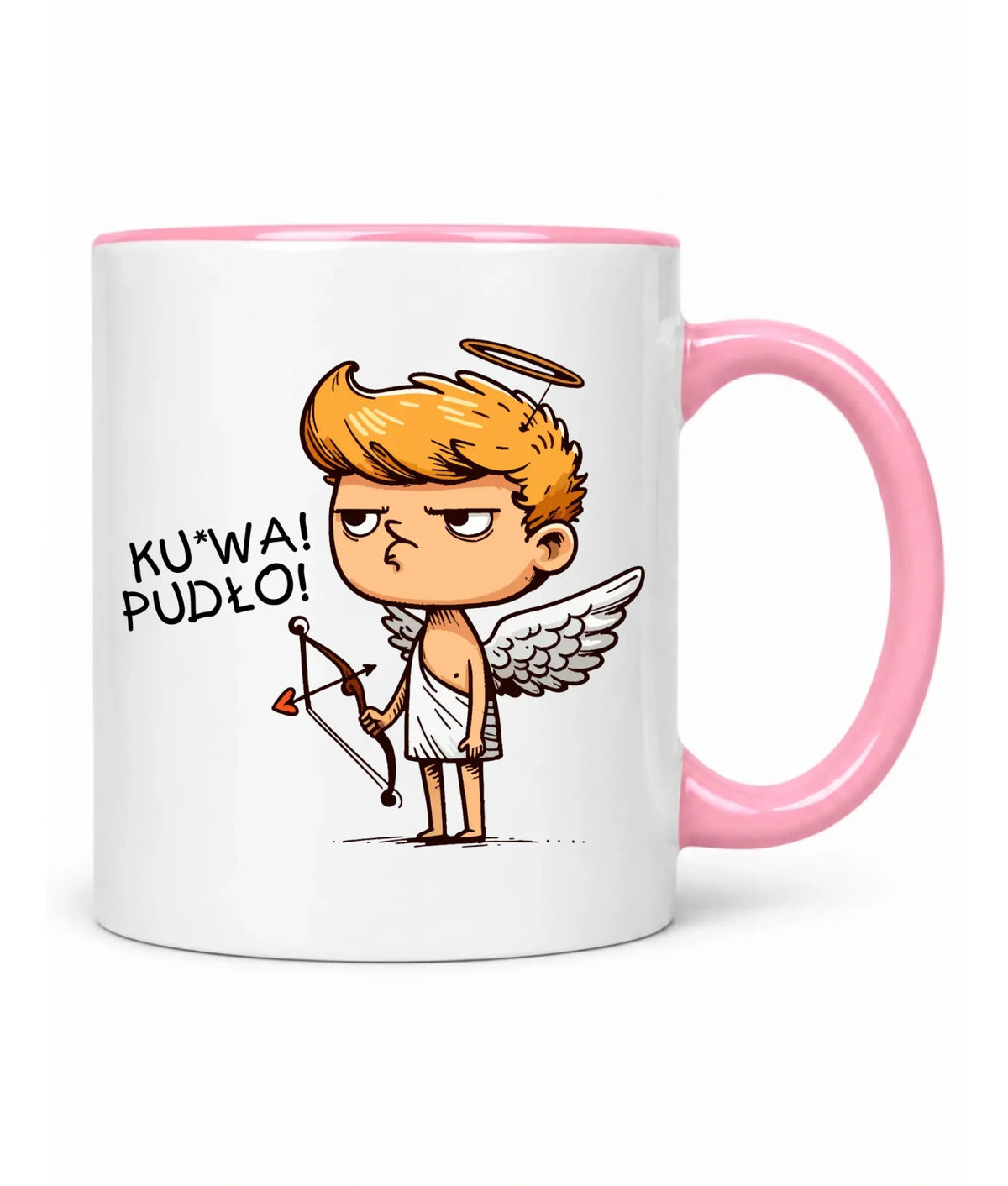Kubek - Aniołek z łukiem ku*wa pudło - bez cenzury W56