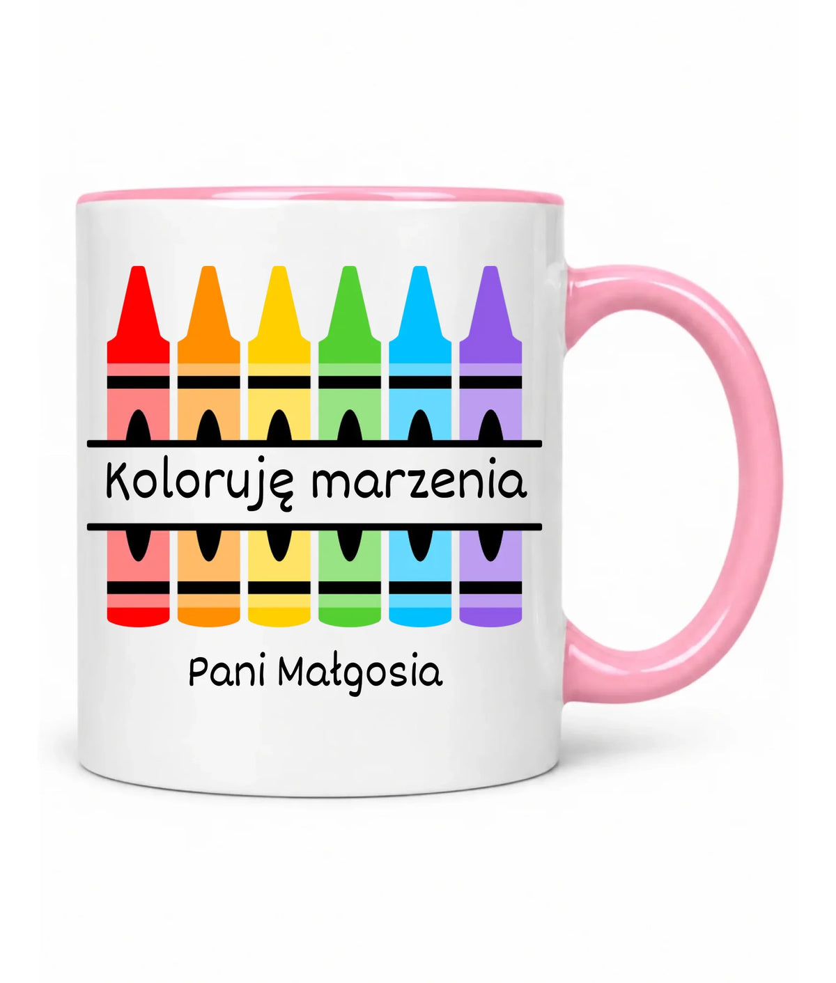 Kubek z imieniem dla nauczycielki koloruję marzenia N69