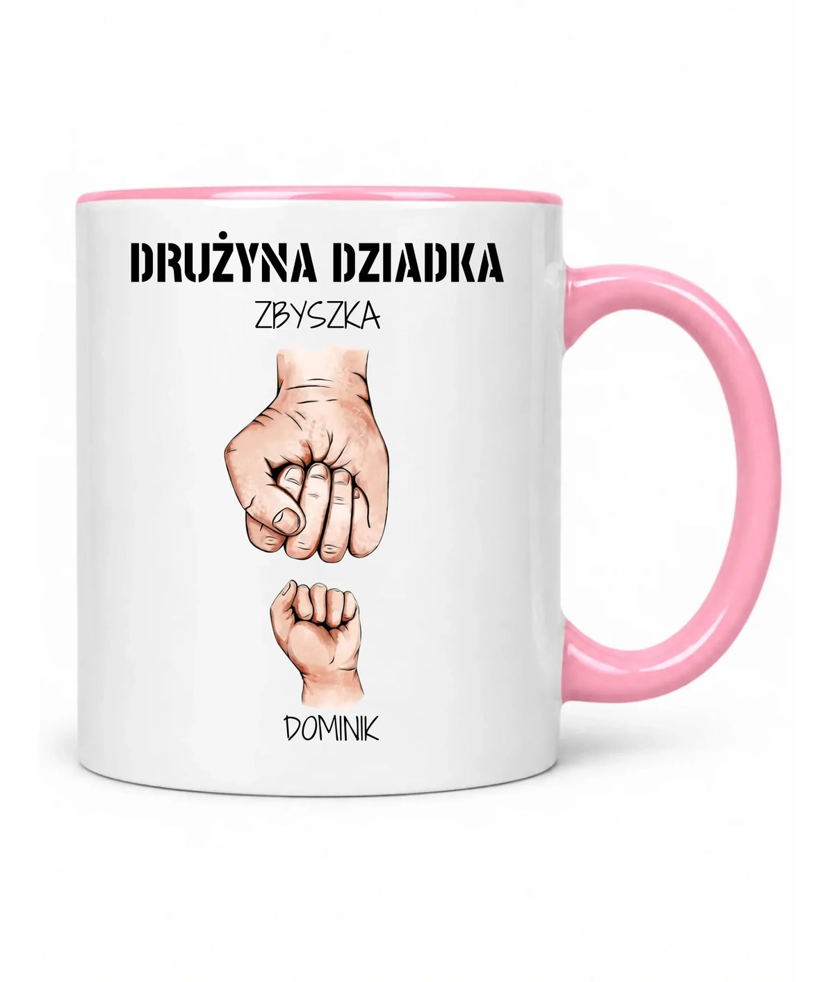 Kubek dla dziadka - Drużyna dziadka 1-6 imion wnuków - personalizowany D07