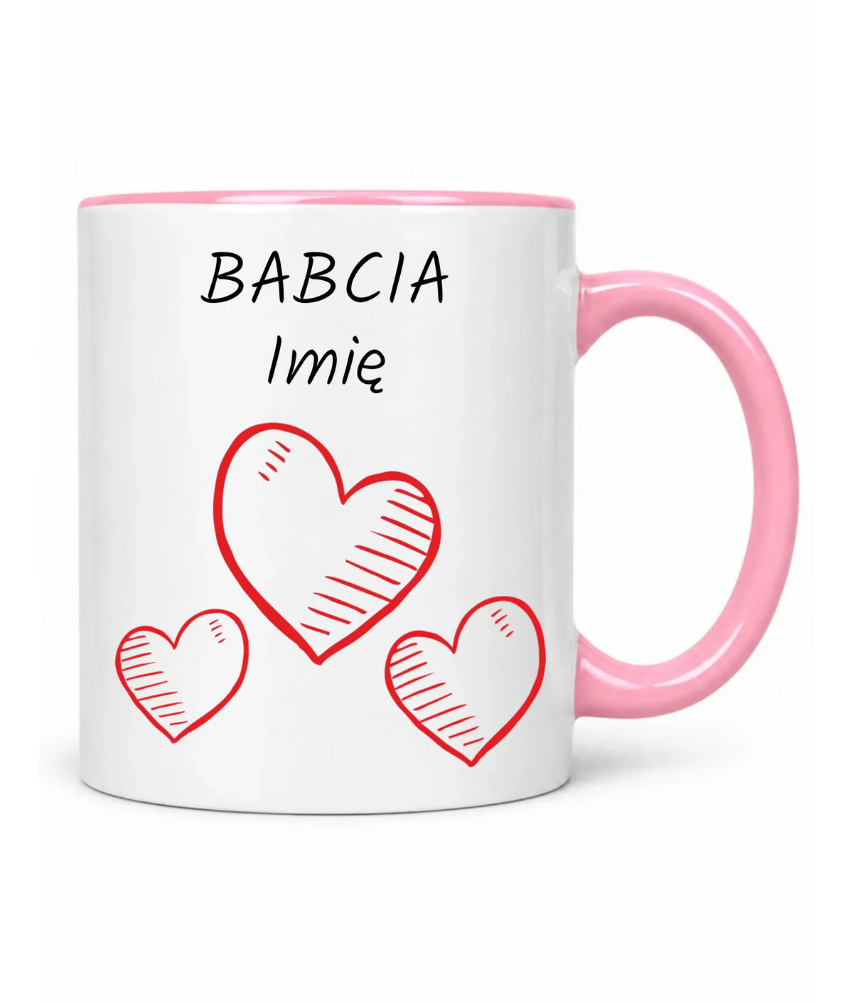 Kubek dla babci - Serca - personalizowany B01
