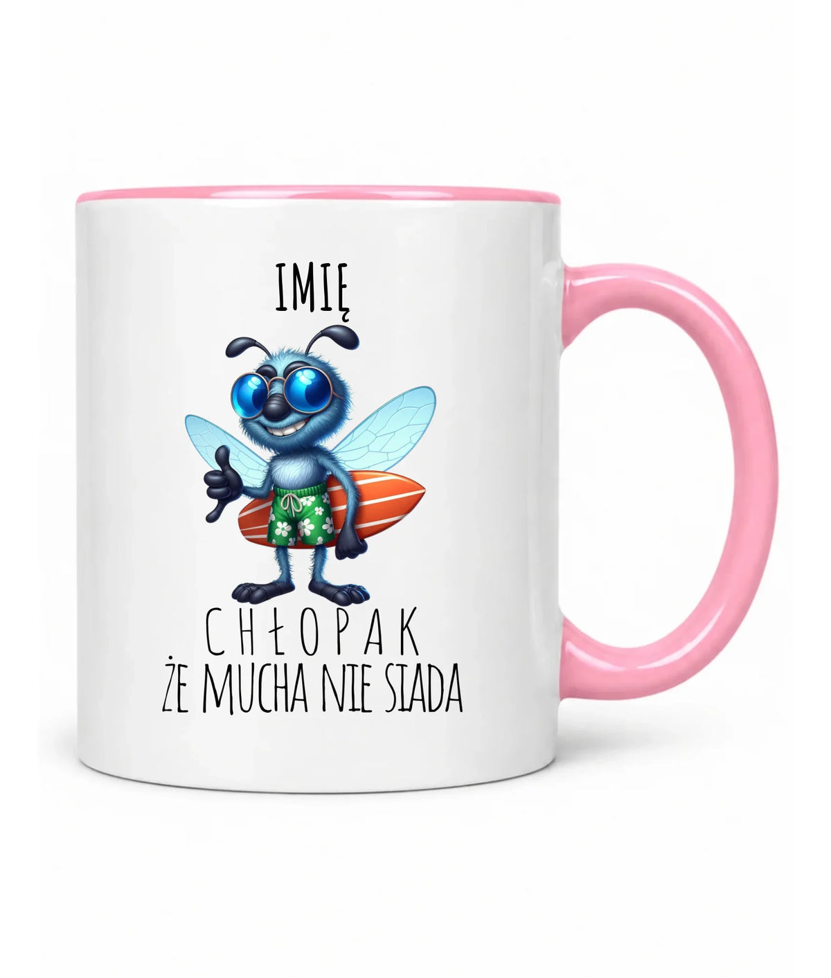 Kubek - prezent dla chłopaka - Mucha nie siada essa - personalizowany DCH29