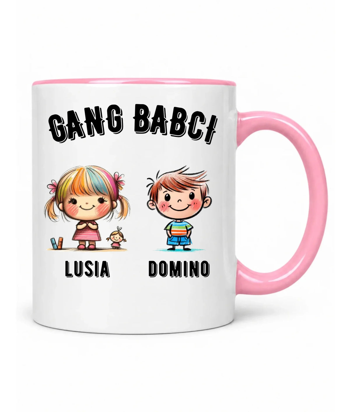 Kubek dla babci - Gang Babci imiona wnuków 2-6 - personalizowany B18