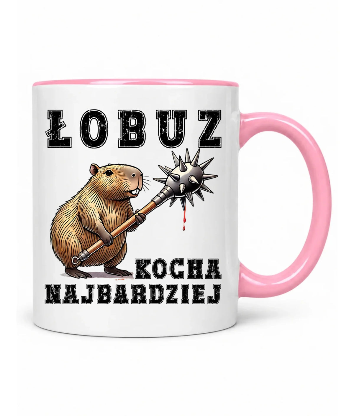 Kubek - prezent dla chłopaka - Łobuz kapibara z maczugą DCH17