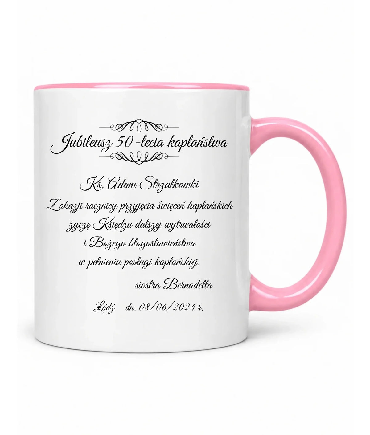 Kubek - Prezent dla księdza na jubileusz święceń kapłańskich - personalizowany DU07