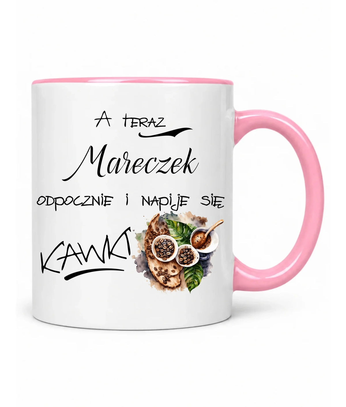 Kubek - Odpocznie i napije się kawki prezent dla kawosza - personalizowany DCH04