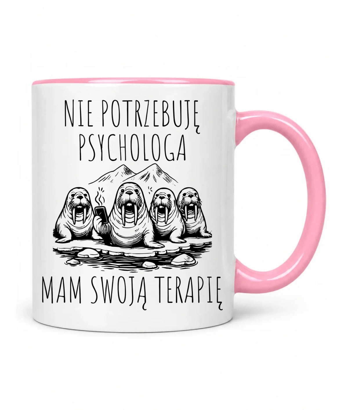 Kubek - prezent dla morsa - Nie potrzebuję psychologa HM14