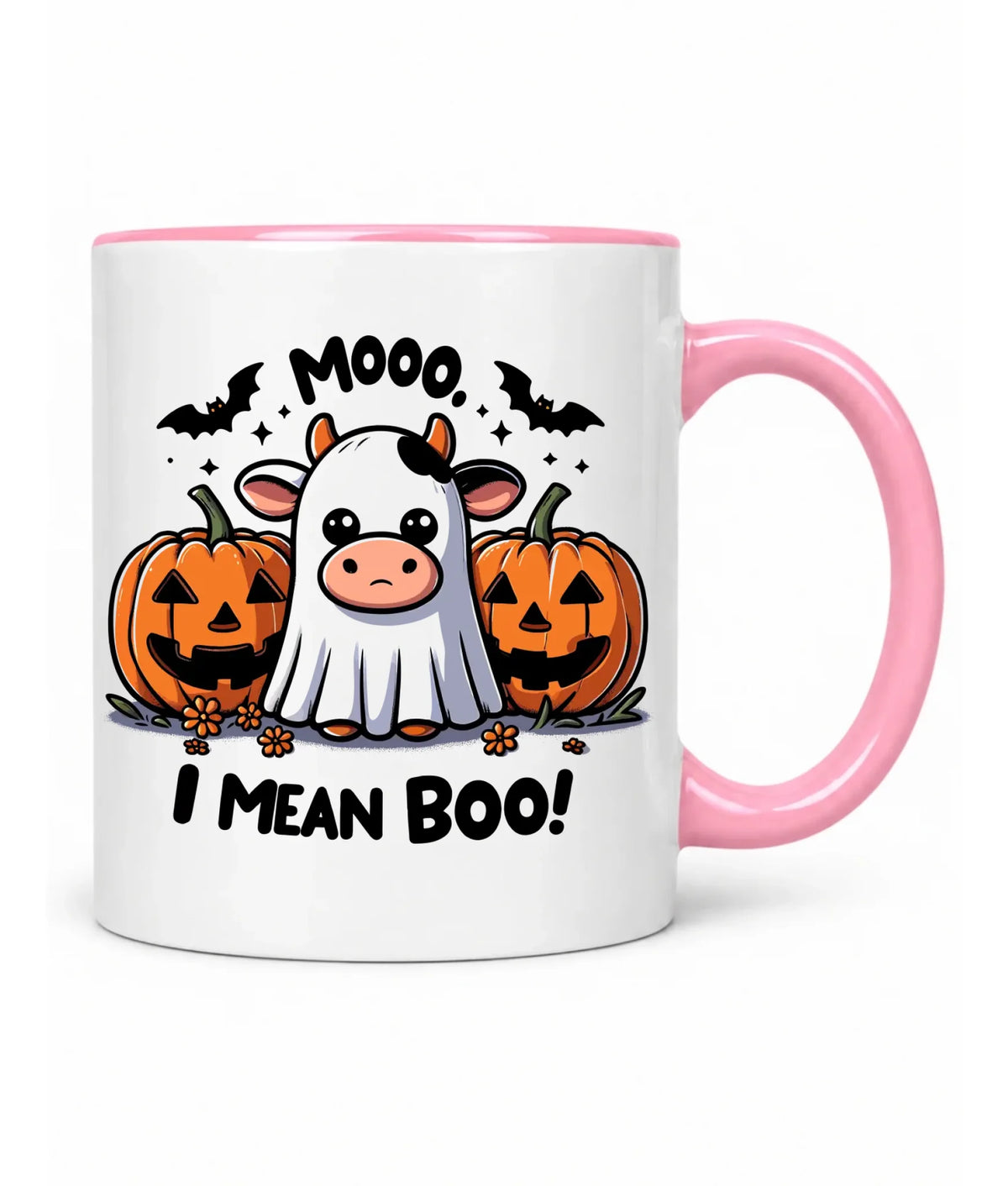 Kubek na Halloween - Mooo I mean Boo! - z dynią i duchem HL14