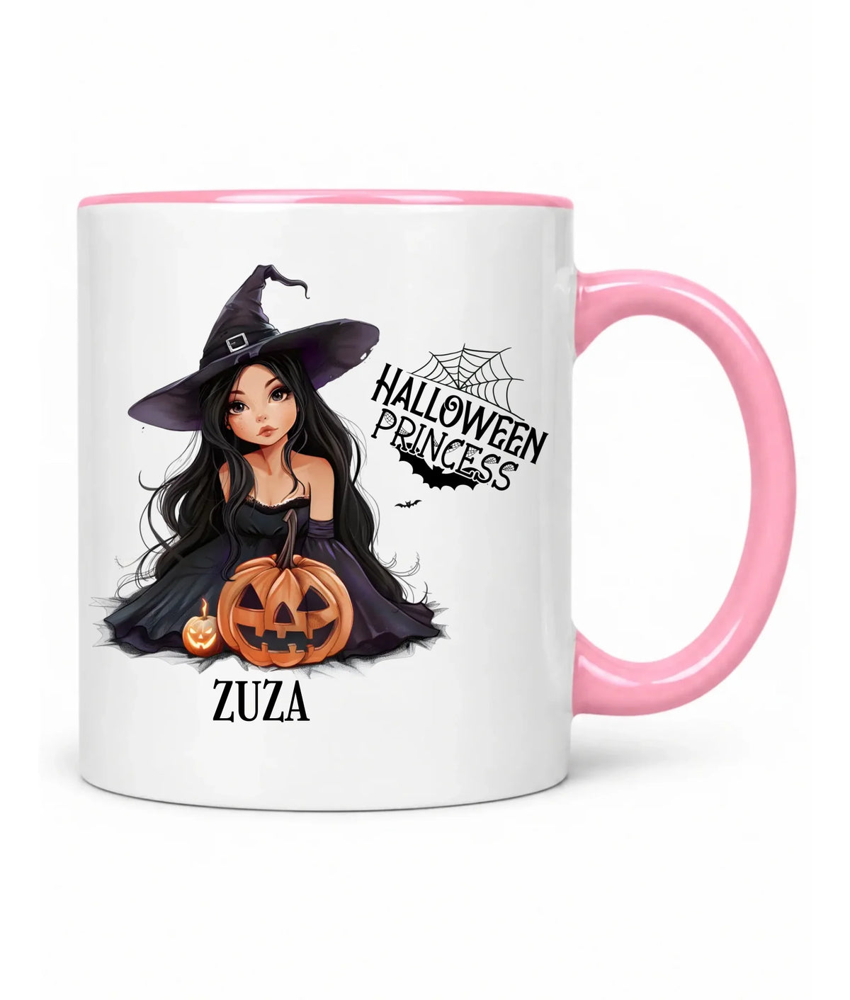 Kubek halloweenowy - Czarownica z dynią - personalizowany HL10