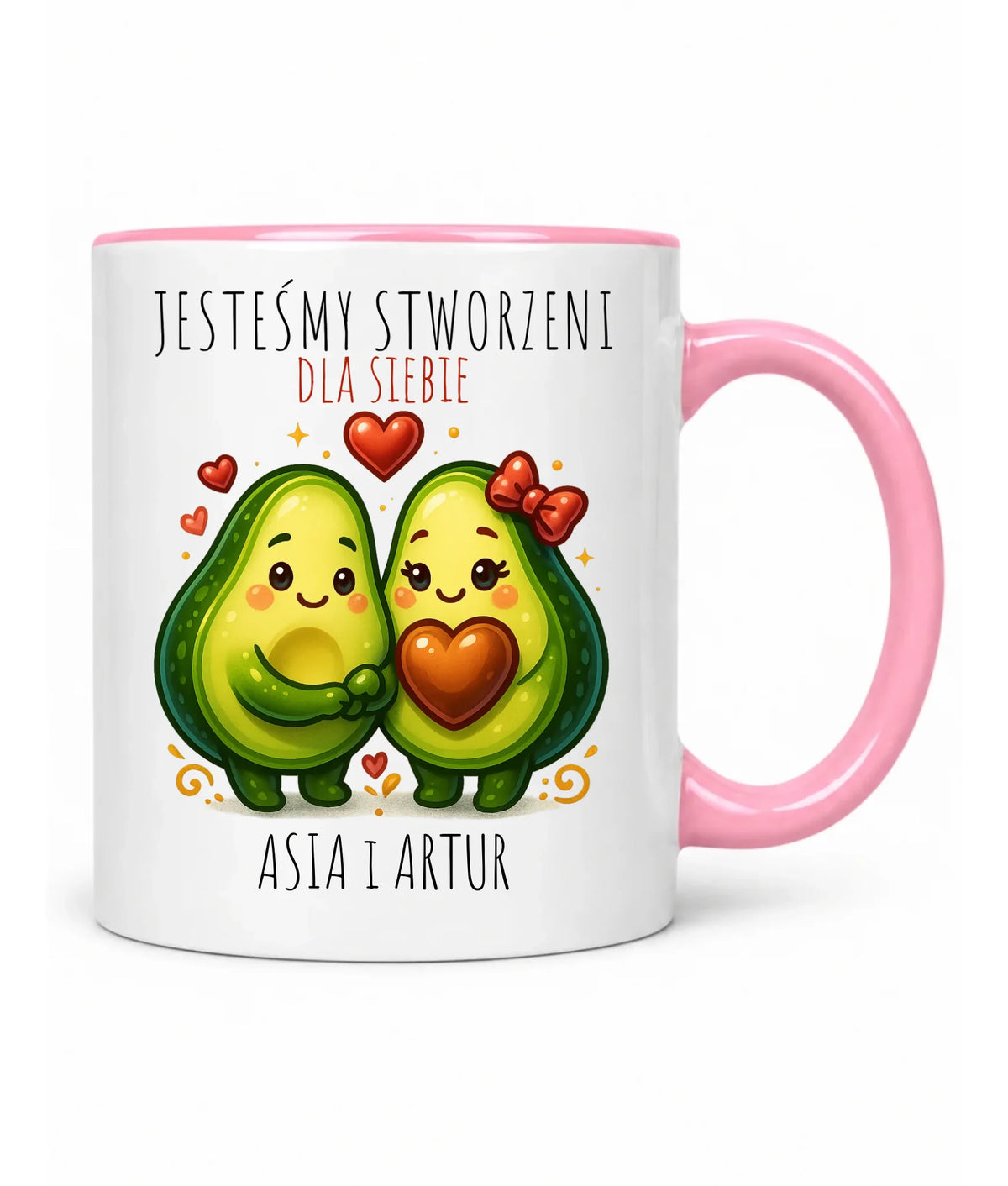 Kubek dla par - Awokado Stworzeni dla siebie - personalizowany W91