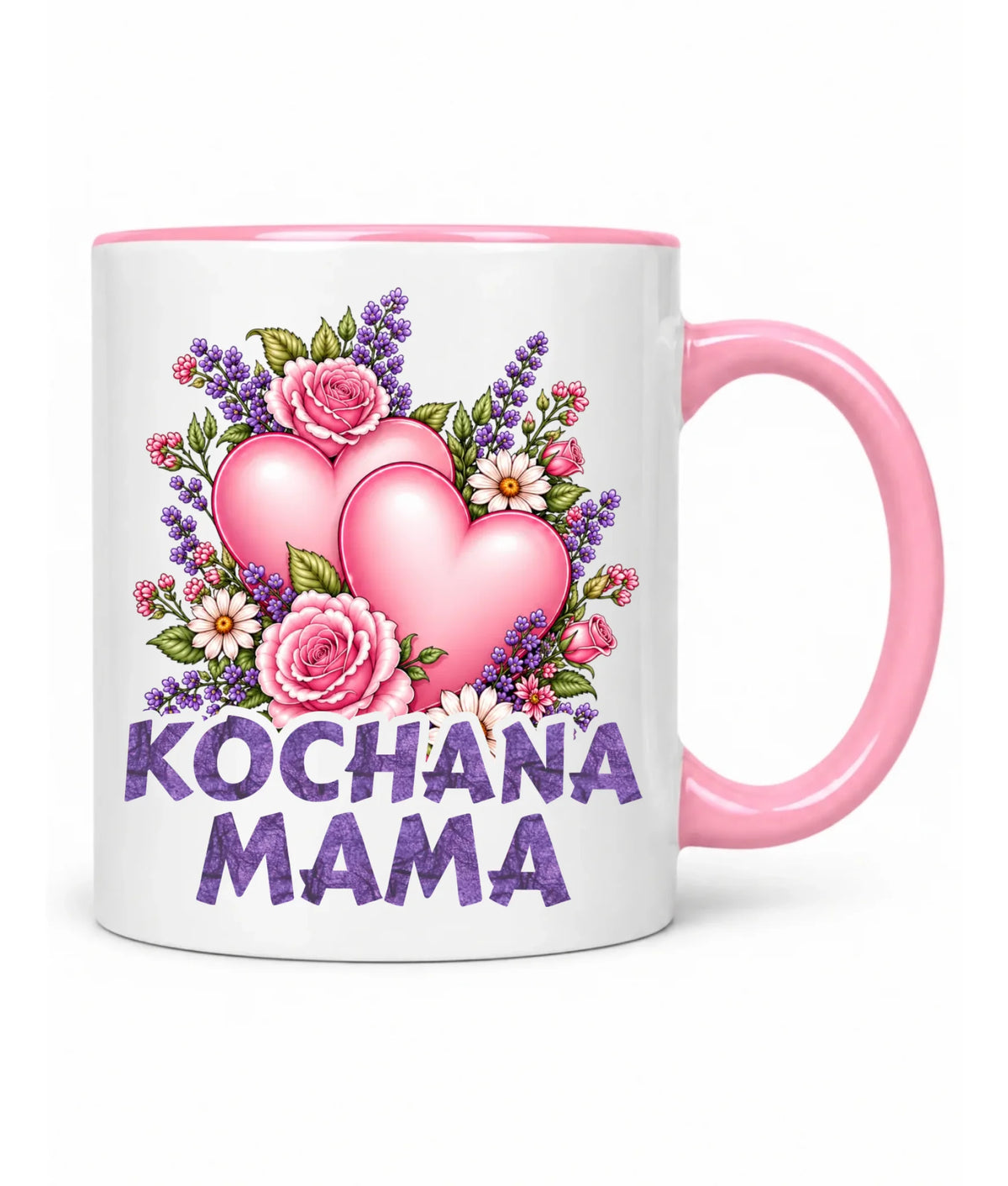 Kubek dla mamy - Kochana Mama bukiet z sercem DM46
