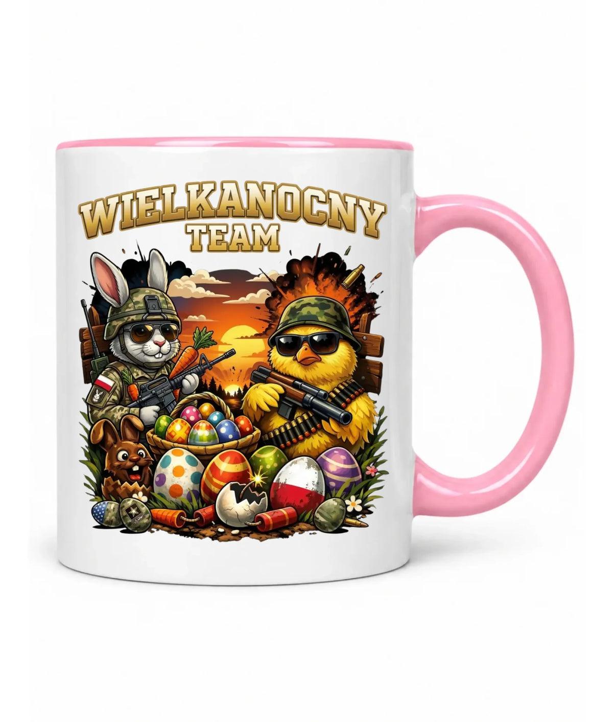 Kubek na Wielkanoc - Kurczak i zając armia Wielkanocny Team WN37